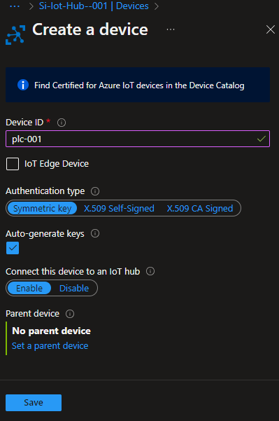 Add Device to Azure IoT Hub