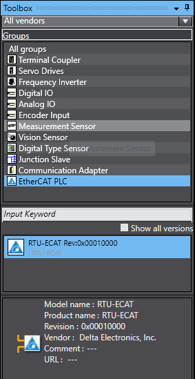 Delta RTU in Toolbox